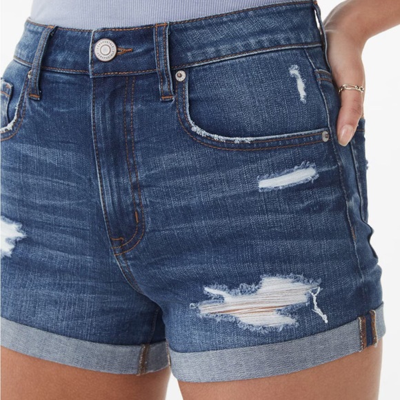 Aeropostale NYC High Waisted Denim Shorty Shorts, Size 0 - Picture 1 of 6